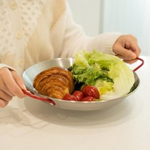 레드핸들 스텐 스테이크 플레이팅 접시 주방 핑거푸드 홈카페 커피컵트레이 트레이쟁반 홈데코 악세서리, S