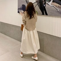 더옷장 레닌 크리미스커트(뒷밴딩)