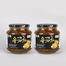 아랫장 국내산 무농약 유자차 1kg 2병입 유기농설탕
