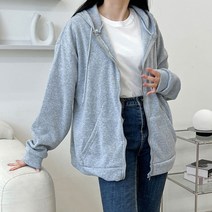 여자 데일리점퍼 캐주얼 아우터 오버핏 기모 후드집업