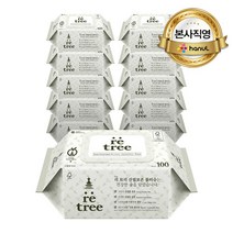 Reetree 리트리 더도톰한 4겹원단 물티슈 캡형 100매 x 10팩