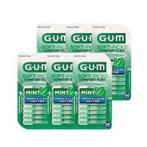 GUM 검 실리콘 치간칫솔 코스트코 소프트픽 컴포트플렉스 민트형 80개입, 6개, 1개