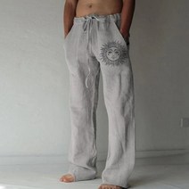 면바지 슬랙스 2022 남성 스탠드 포켓 캐주얼 린넨 바지 Drawstring 느슨한 플러스 사이즈 3xl Mens 패션