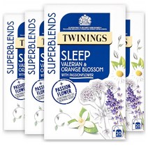 Twinings Sleep Valerian and Orange Blossom 트와이닝 티 슬립 발레리안 오렌지 블라썸 차 영국 홍차 20티백 4팩