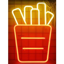 네온사인 무드등 간판 네온조명 led 카페 펍 술집 Wanxing 네온 사인 튀김 벽, 감자튀김