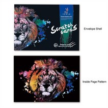 예쁜 떡 메모지 제작 DIY 스크래치 그림 매직 완구 다채로운 동물 아트지 베이비 키즈 컬러 교육 수동 드로, 03 Lion