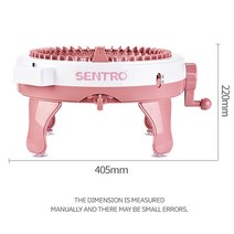 뜨개질 기계 DIY 넥워머 목도리 스웨터 키트 가방 베짜기 용 대형 diy 편직기 48 바늘 직조 스타 원통형 수제 예술 공예 양모, 분홍색, 01 분홍색
