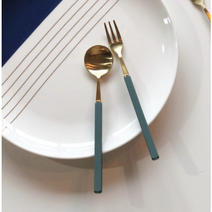 까리노 골드 티포크 디저포크 과일포크, 올리브