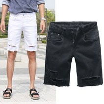 동대문스타일 남자 반바지 칼구제 일자 스판 5부 커팅 남성 블랙 숏팬츠