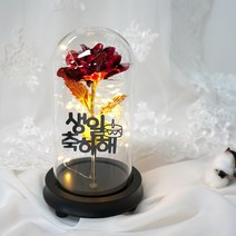 굿라이프 LED 장미 유리돔 꽃 무드등 블랙우드 홀로그램 토퍼 스탠드, 3. 생일 축하해