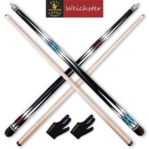 당구 큐대 한밭큐 개인큐 Weichster 큐 스틱 12 레드 블루 버프 큐 57quot 13mm 팁(장갑 포함), 2개의 모델이 함께