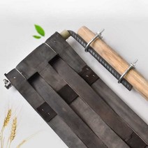 도리깨 깨타작 콩타작 나무도리깨 삼태기 곡식 수확 깨망, 덮개가 있는 철제 샤프트 + 대나무 장대