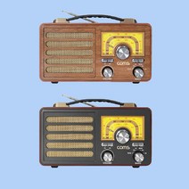 COMS 레트로감성 블루투스 스피커 라디오(브라운), BT600브라운