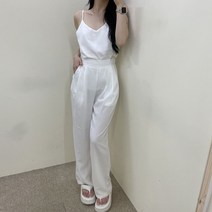VANANA2 여성 페미닌 나시 뒷밴딩 슬랙스 투피스 세트 4color