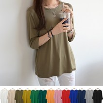 데일리앤 여성용 루즈핏 레이온 베이직 7부 티셔츠 1+1