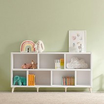 2000 거실 아이방 서재 정리장 2단 책장 책선반 아기책 책수납 책꽂이 유아, 화이트