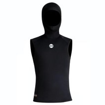 프리다이빙슈트 웻수트 다이빙 잠수 바다수영 서핑 슈트 남성용 탱크 탑 잠수복 후드 3MM, 1403B hooded vest+L