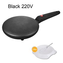 누룽지만드는기계 누룽지 메이커 가정용 110V/220V 전기 크레페 제조기 파이 베이킹 팬 스틱 팬케이크 요리, 04 Black 220V