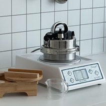 한국가스테크 스마트 밥돌이킹IH 전기돌솥밥기계 1구 취사기계 스텐압력솥 KGE-001IH, [화이트] 1인 스텐솥+왁구+대나무뚜껑