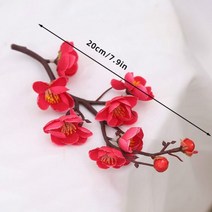 에바 알머슨 백드롭페인팅 데이비드 호크니 장줄리앙 인공 매화 벚꽃 실크 플로레스 사쿠라 꽃 가지 홈 테이블 장식 Diy 휴일 웨딩, 07. 로즈 레드 20cm