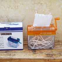 종이파쇄기 가정용파쇄기 파세기 a4용지 종이분쇄기 a6 paper shredder mini multifunctional manual bill office 문서 shredder, 주황색