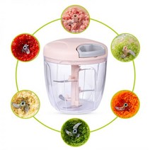마늘 다지기 다기능 식품 분쇄기 500/900ml 주방 도구 과일 야채 커터, 핑크 500ml