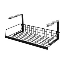 아이엠홈 무타공 책상 밑 멀티탭 히든 정리 선반 2size, L, 1개, 블랙