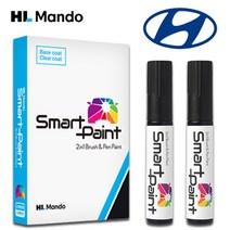 HL만도 현대 차량용 스마트페인트 카페인트 도색 컬러 붓펜 + 투명 마감제 세트, Y7S 플래티넘실버+투명마감