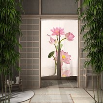중문커튼 방풍 비닐 커튼 자석형 방한문 중문중국 스타일 대나무 연꽃 문 커튼 파티션 풍수 출입구 가정용, 06 CLX00307_07 90x180cm