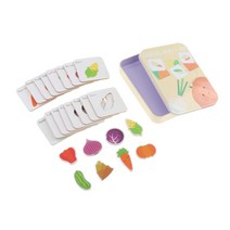 SJSHOP 어린이 영어 플래시 카드 포켓 카드 패턴 인식을 위한 교육 학습 유아 유아원 유치원, 카드 6.8x6.8cm, 나무, 야채