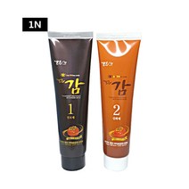 젤존 감 트리트먼트 칼라 크림 염색약 대용량, 1N 흑색, 1개