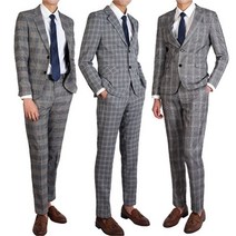 필골드 SD505n500 쉴드 체크 스트레치 투버튼 슬림핏 정장 세트R