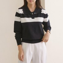 브이와이 [VY] 여자 베이직 봄옷 단가라니트 시보리 민무늬 카라티