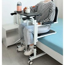 환자 이동 리프트 휠체어 리프트체어 들것 이동보조, 유압 리프트+브레이크 4륜+테이블+안전벨트