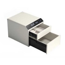 개인용 비상금 금고 프라이빗 서류보관함 소형금고, 핑크2단 지문-블루투스