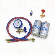 자동차 에어컨 R134a 냉매 가스 충전 프레온 인버터, 도구 + R134a 냉매 3병