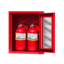 녹색안전 소화기보관함 2구 적색 스틸(45x55x20cm)-3.3kg 소화기전용 비상용품 안전용품
