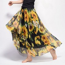 롱 A라인 누빔 플레어 경량 패딩스커트 빈티지 보헤미안 스커트 시폰 사이 아 비치 하이 웨스트 의류 Faldas Tutu Vestidos