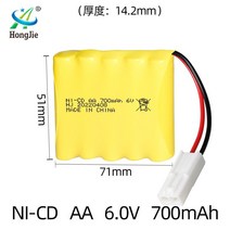 도매 니켈 카드뮴 6V 700mAh 배터리 팩 등산 자동차 원격 제어 장난감 AA5 충전식 배터리, EL 플러그(1줄 배치)