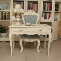 유럽풍 고급 클래식 엔틱 프렌치 데스크 거실 서재 인테리어 책상 테이블, 6330 아이보리 화이트