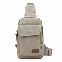 정품 자전거백팩 Wxnow 캔버스 슬링 백 크로스바디 백팩 여성 및 남성용 체스트 백 카키 One_Size, Light Grey