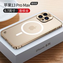 아이폰 호환 케이스 충격방지 호환을 위한 럭셔리 전기 도금 금속 프레임 12 13 14 프로 맥스 플러스 미니 프로맥스 프로스트 아크릴 백 플레이트 전화, [01] For Iphone 14, [10] Magnetic Gold