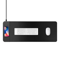 엔보우 무선충전 마우스 장패드, 1개, 블랙