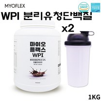 WPI 분리 유청 단백질 분말 보충제 균형단백질 초유 프로틴 파우더 쉐이크 류신 이소류신 초유단백질 여성 남성 근육 근력 운동전후 초코 미국산 헬스보충제, 2개, 1kg