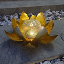 연꽃 태양광 조명 조형물 정원용품 조경 야외 인테리어 소품, 빨강