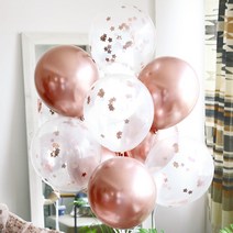 파티해 크롬 혼합 메탈릭 스타 컨페티 풍선세트(10개입), 로즈골드