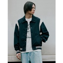 8SECONDS 에잇세컨즈 칼라넥 바시티 재킷 네이비