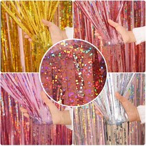 [피앤비유니티]홀로그램파티커튼, 핑크