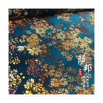 시안 골드 플라워 새틴 패브릭 실크 브로케이드 다마스크 자카드 의상 실내 장식 가구 티슈 72x50cm, Ha Qing