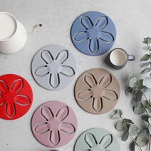 실리콘 대형 원형 모던 냄비 받침대 만들기 원목 예쁜, 다크블루